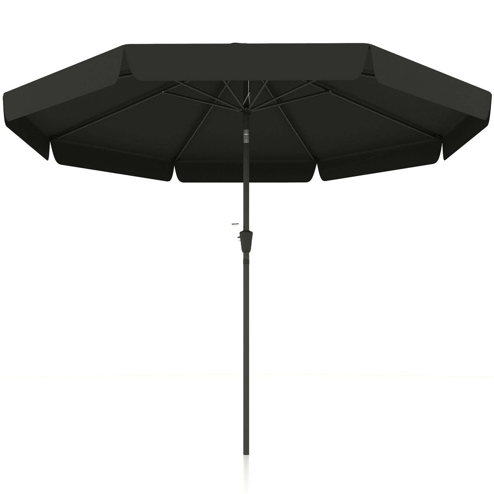2.7m Patio Umbrella With Crank Garden Parasol | Black