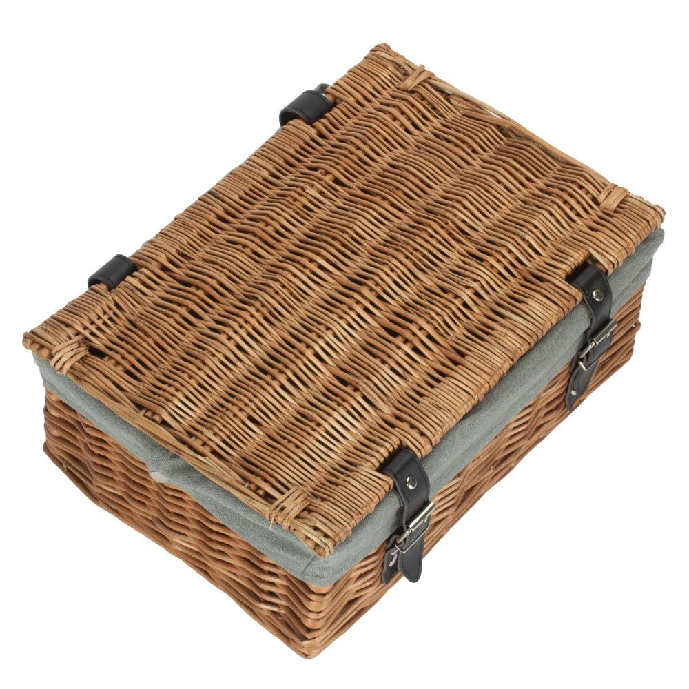 Wicker Double Steamed 35cm Empty Hamper Basket | Gray