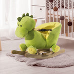 Kids Rocking Horse, Plush Ride-on Dinosaur Seat W/ Seat Safety Belt