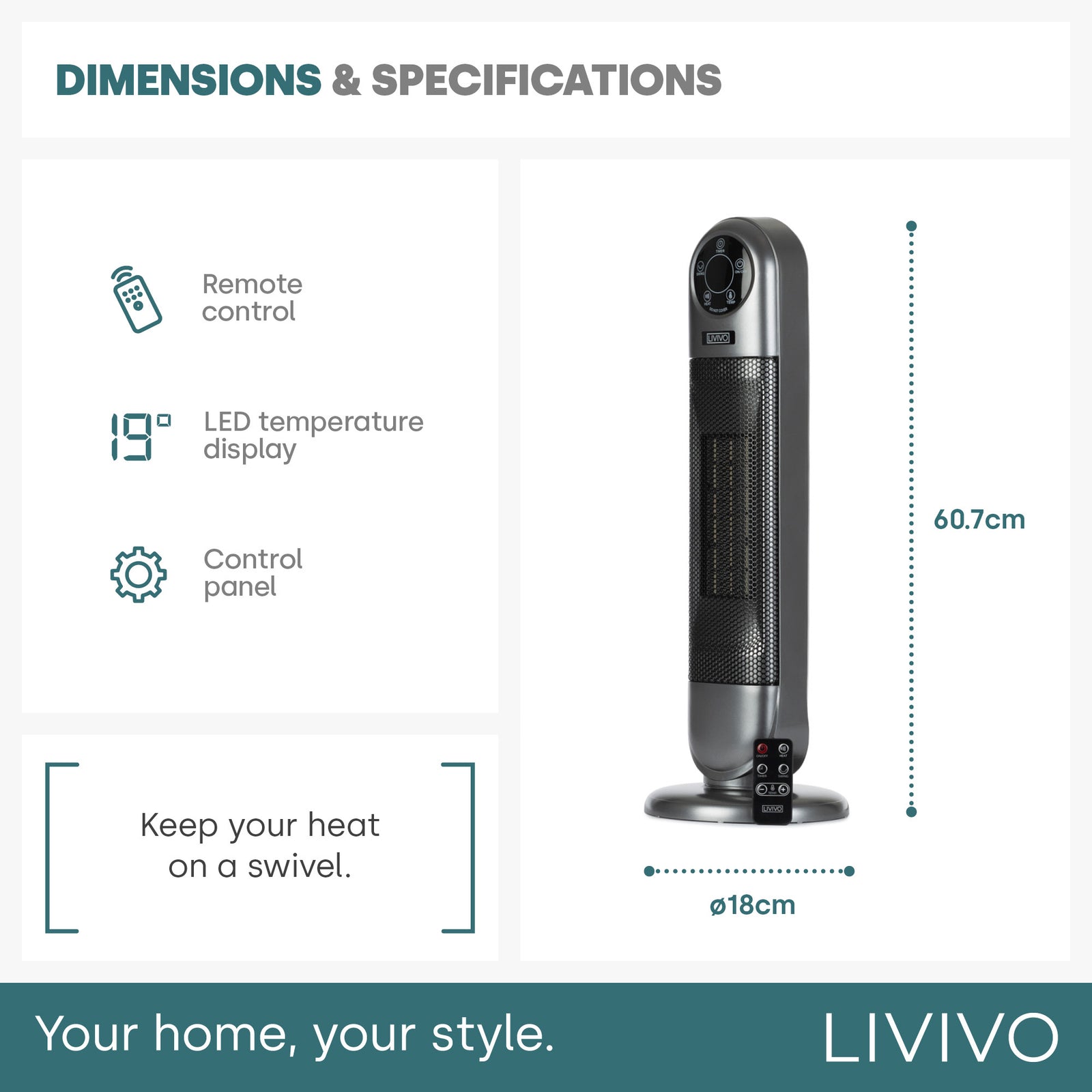 Tower Fan Heater