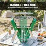 Charcoal Bbq Grill Portable With Tilting Grate | Green