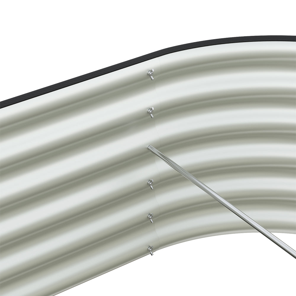 Brown Wood Grain Raised Garden Bed Oval-shaped Galvanised Steel Raised Garden Bed | Medium