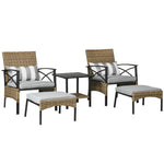 Outsunny 5pc Rattan Garden Table And Chair Set