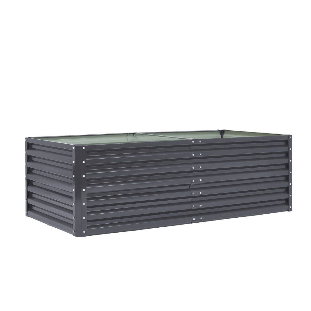 Outdoor Modular Metal Raised Garden Bed | One Size | Grey