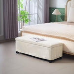 Storage Ottoman With Lid, 112cm Bench Chest Box | Beige