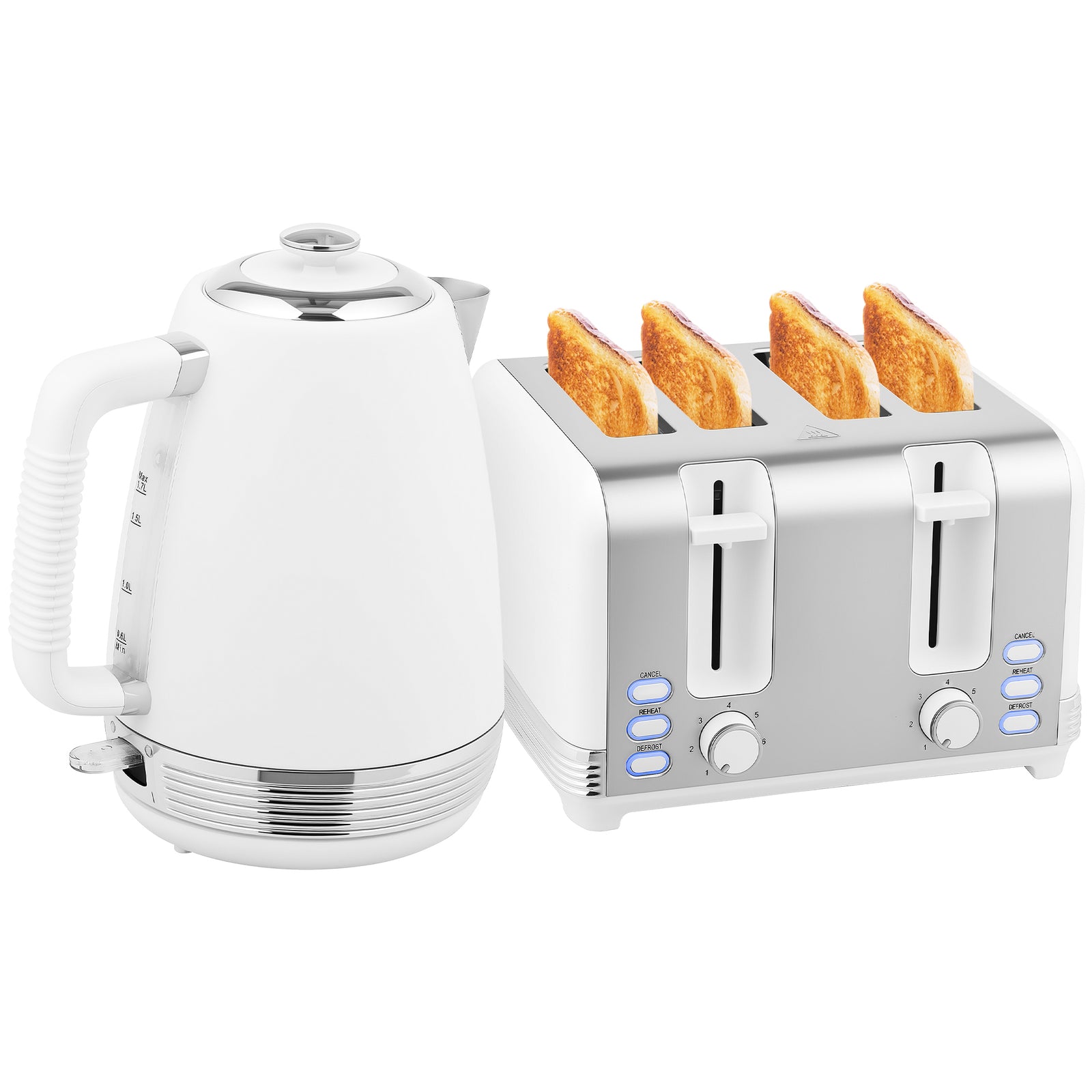 Quick Boil Kettle & Toaster Set | White