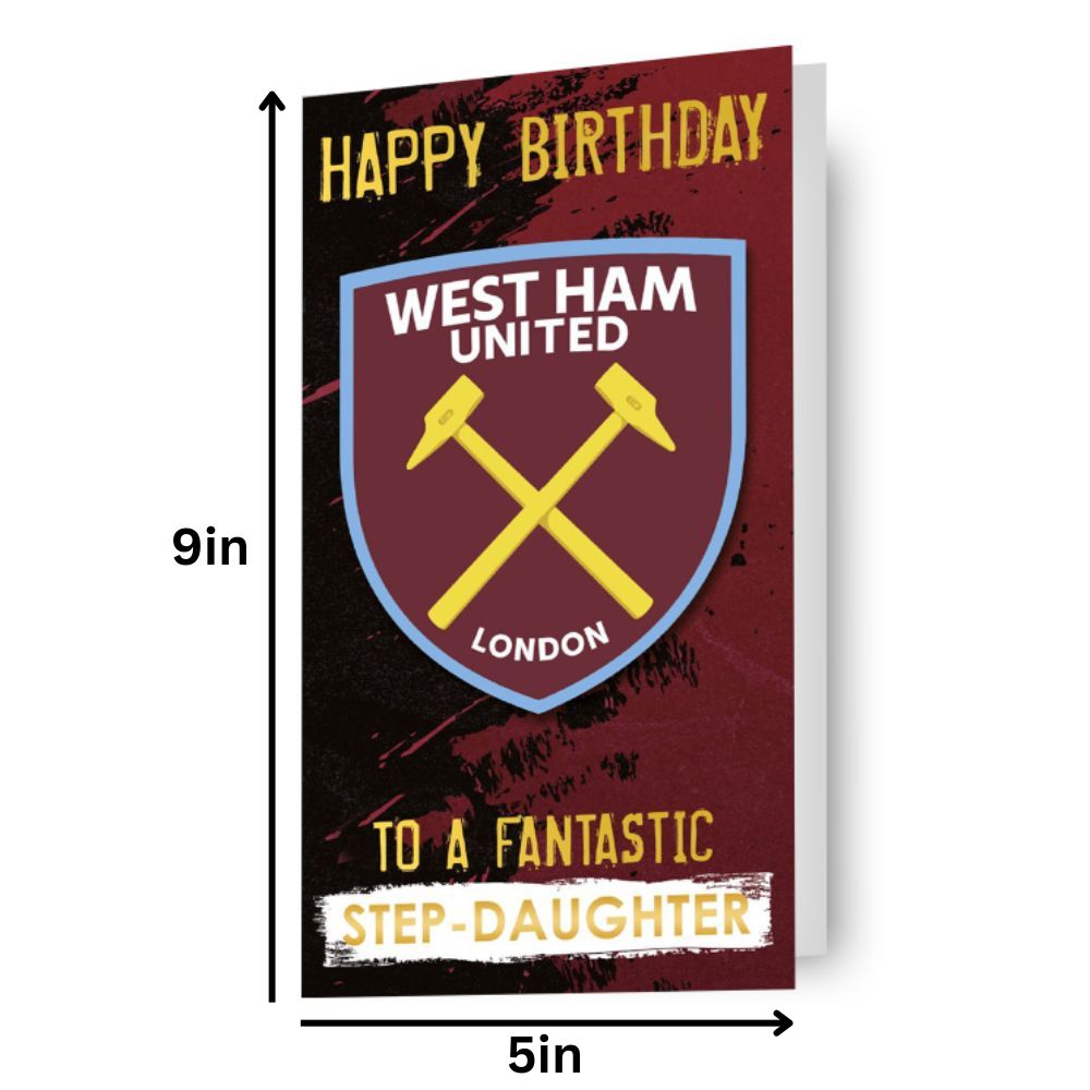 West Ham United Personalise Birthday Card With Sticker Sheet Official Product