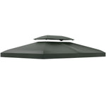 3x4m Gazebo Replacement Roof Canopy 2 Tier Top Uv Cover | Dark Gray