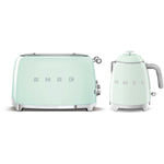 Klf05 & Tsf01 Retro Mini Kettle & 2 Slice Toaster Set | Light Green