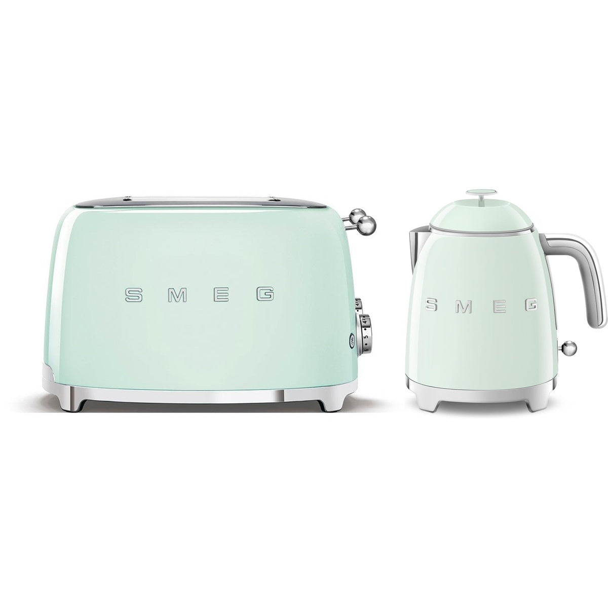 Klf05 & Tsf01 Retro Mini Kettle & 2 Slice Toaster Set | Light Green