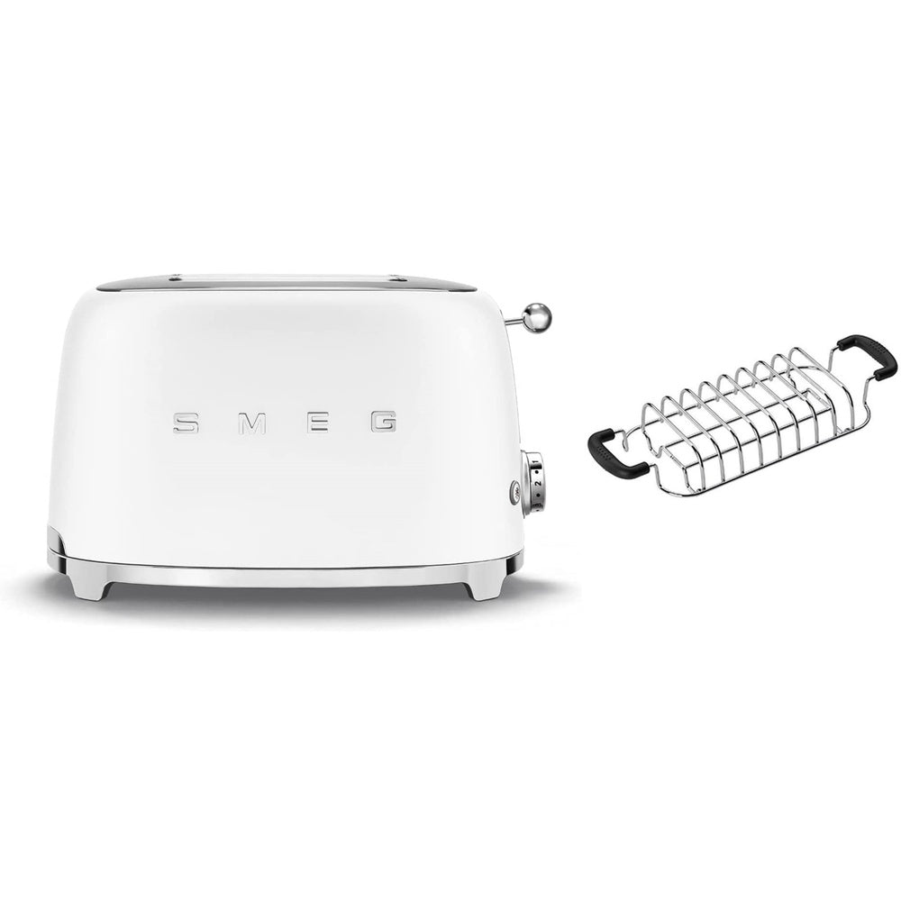 Tsf01 Matte 2 Slice Toaster + Tsbw01 Bun Warmer Set | White