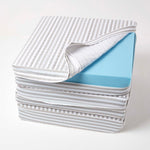 Quilted Cotton 3 Seater Orthopaedic Booster Cushion Cover | 50cm x 150cm | Grey & White