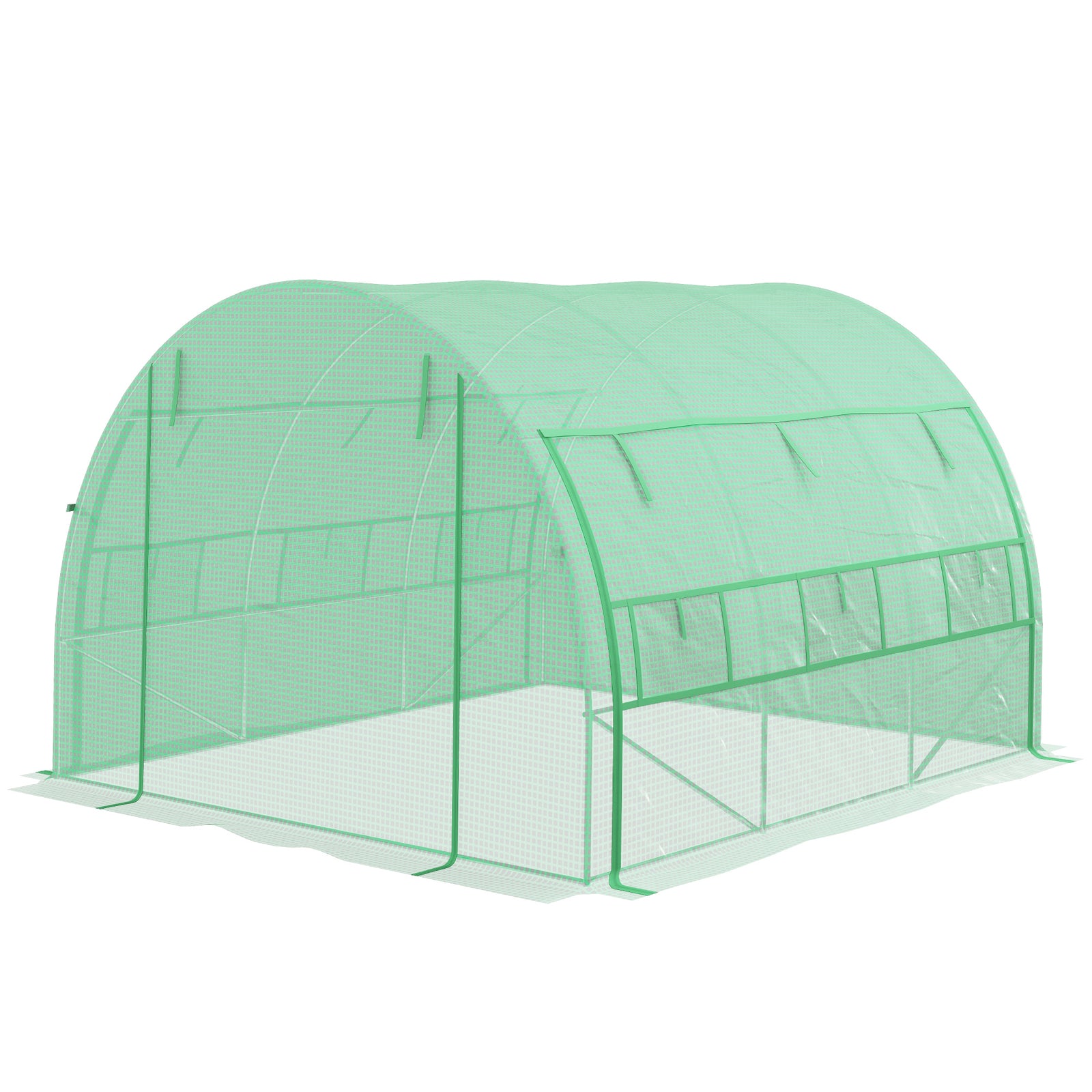 3x3x2m Polytunnel Greenhouse W/ Steel Frame | Green