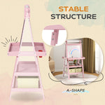 Double-sided Art Easel For Kids W/ Paper Roll, Storage Baskets | Pink