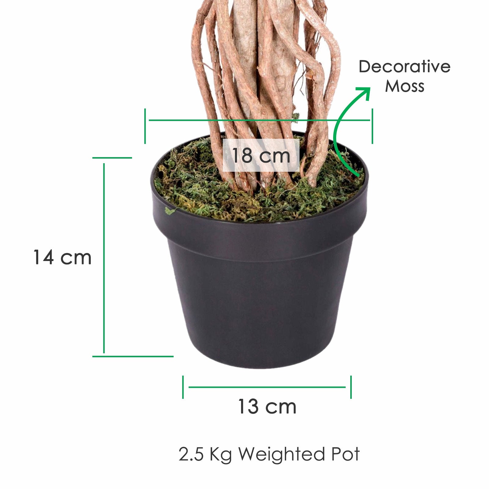 Artificial Handcrafted Ficus Tree With Real Wood Trunk | 4ft | Multi Colour