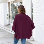 Elegant Cross Front Shawl Wrap | Wine
