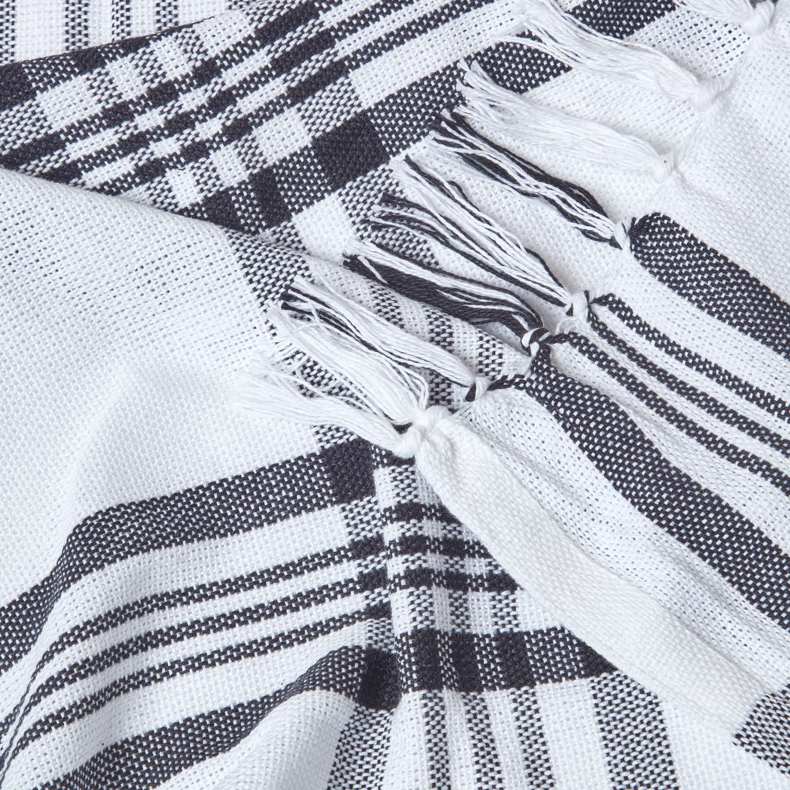 Tartan Check Sofa And Bed Throw | 255cm x 360cm | Black & White