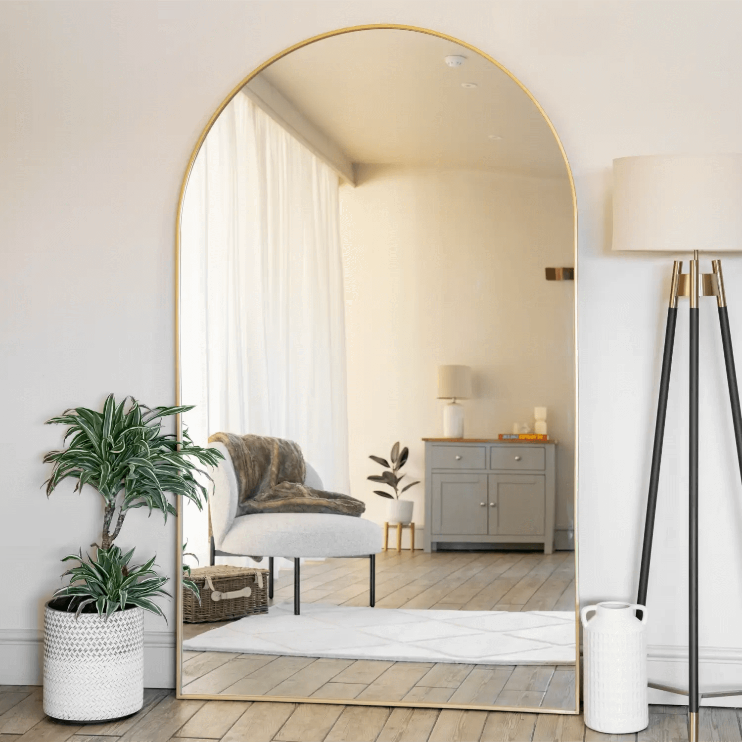 Akiko - Gold Metal Arched Mirror | 200cm x 120cm