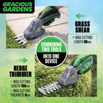 Cordless Handheld Hedge Trimmer 2 In 1 3.6v Li Ion Rechargeable Battery