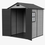 6x6 Ft Outdoor Garden Plastic Storage Shed | Black