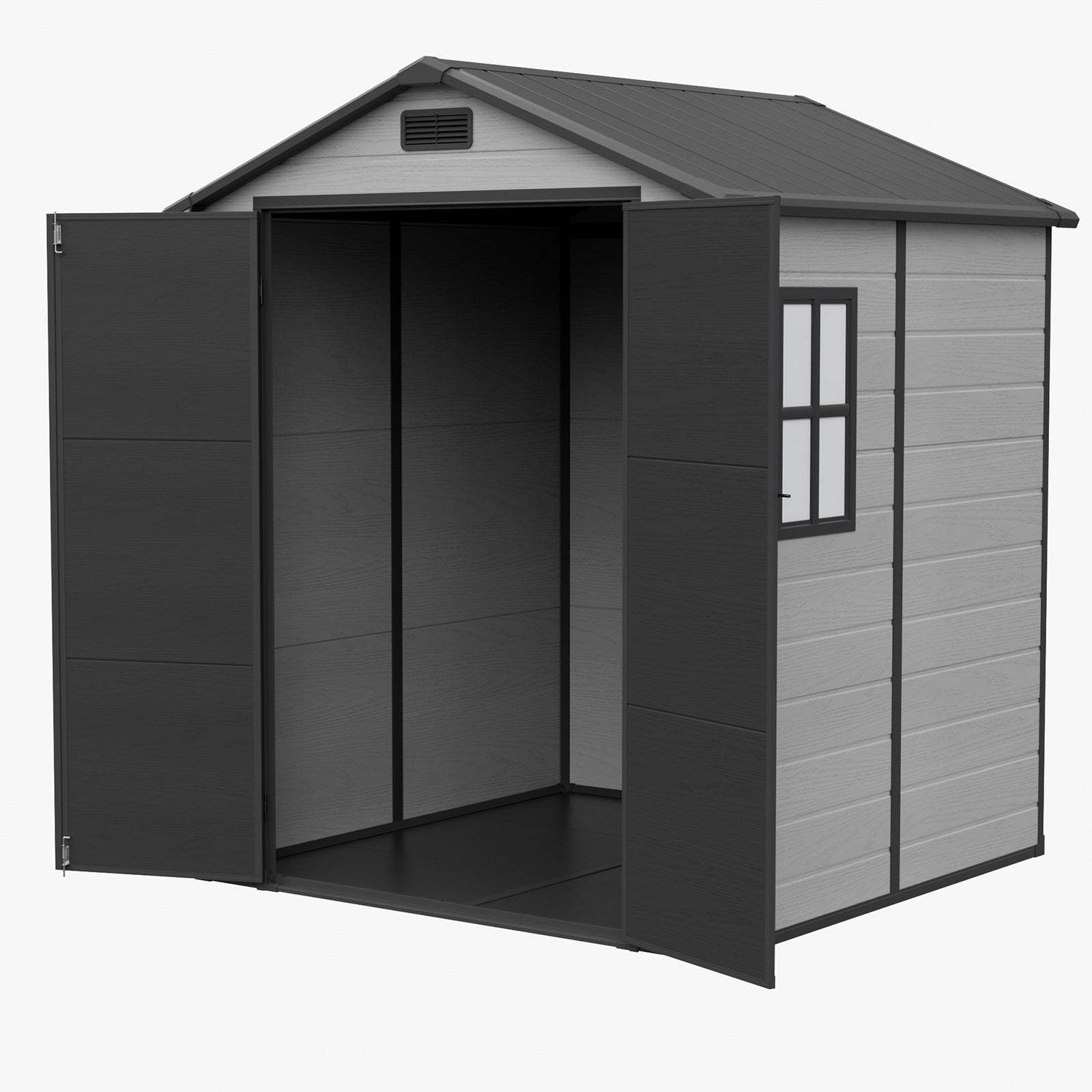 6x6 Ft Outdoor Garden Plastic Storage Shed | Black
