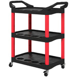 HOMCOM 3-tier Rolling Tool Cart, Tool Trolley On Wheels For Garage, Black