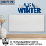 Electric Radiator Panel Heater Eco Bathroom Safe Wall Mounted Or Floorstanding Timer Thermostat Lot 20 | 1800w | White