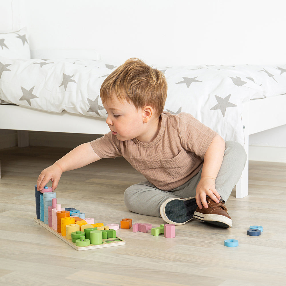 1-10 Wooden Counting Puzzle Board - 78 Pieces