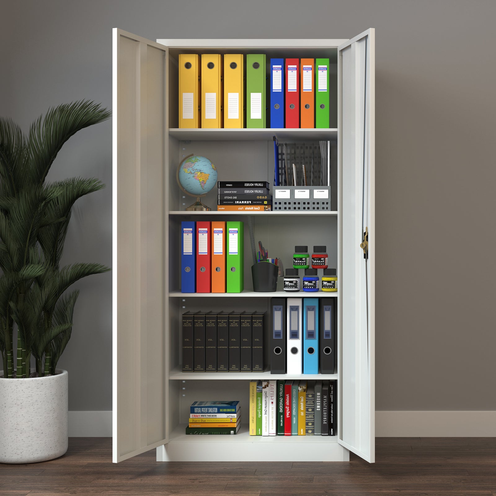 Filing Cabinet Storage Office 2 Doors Adjustable Shelf