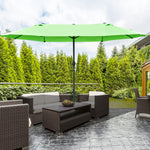 4.6m Double-sided Sun Umbrella W/ Base | Green