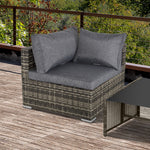 Pe Rattan Wicker Corner Sofa Garden Single Sofa Chair | Dark Gray