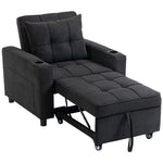 3-in-1 Sofa Bed, Convertible Sleeper Chair With Adjustable Backrest | Black