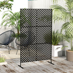 Outsunny Metal Privacy Screen W/ Expansion Screws Outdoor Divider, Triangle