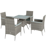 Rattan Dining Set, 4 Seater With 50mm Parasol Hole | Gray