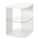Side Table Three Layer Bedside Table Nightstand W/ 2 Shelves | White