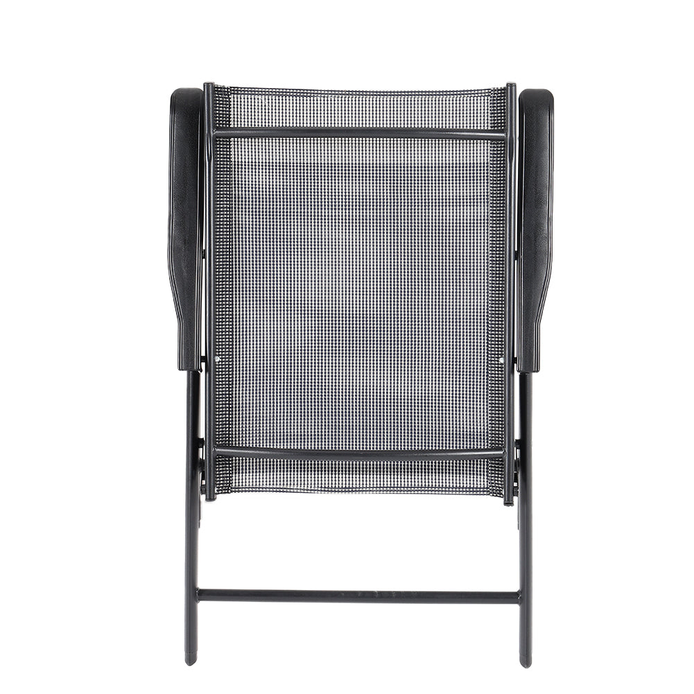 5 Pieces Garden Dining Set Outdoor Tempered Glass Coffee Table With Foldable Chairs