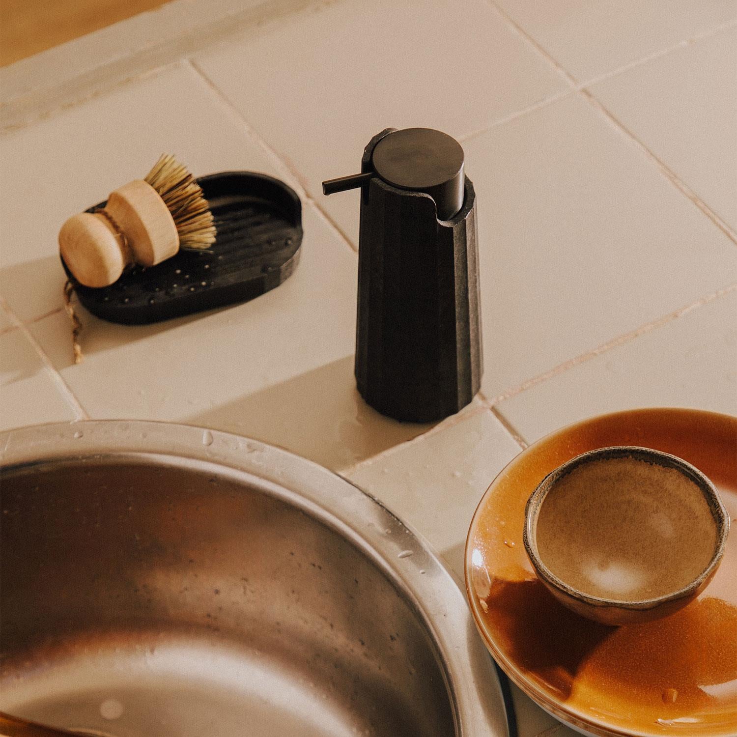 Soap Dispenser, 200ml , Black, Recycled Materials, Avenir Collection