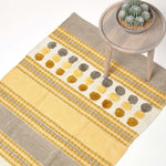 Cotton Chenille Striped Tufted Circle Rug | 60cm x 100cm | Mustard