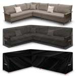 Premium L Shaped Waterproof Garden Furniture Cover, Outdoor Patio Weatherproof Rattan Sofa Guard | 222 x 286 x 80cm | Black