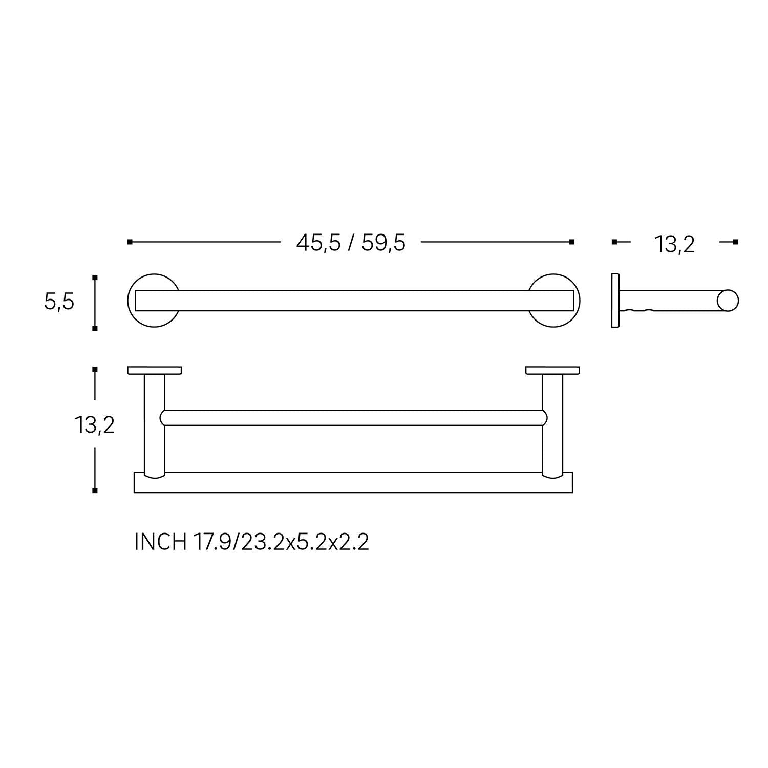 Towel Rack, Brushed Stainless Steel, Architect S+ Collection