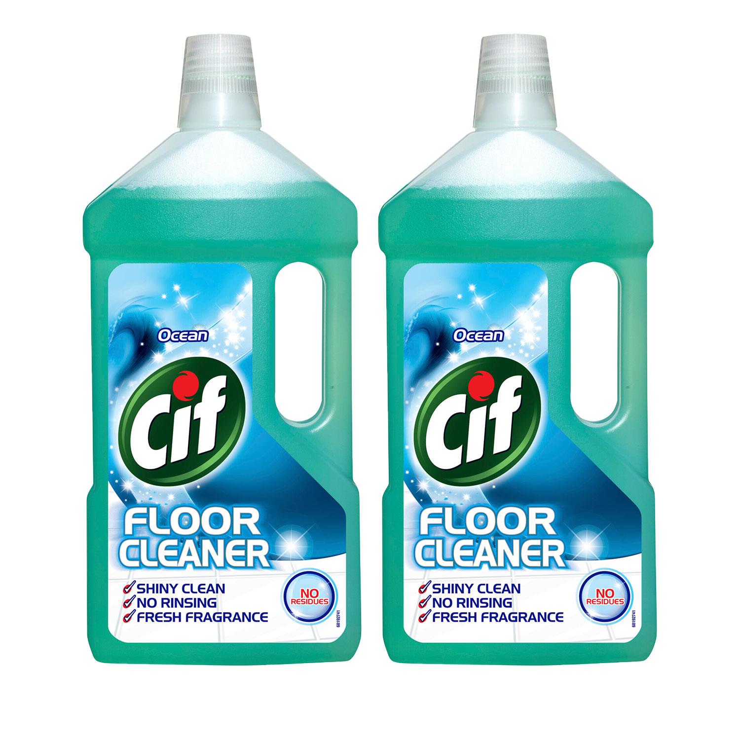 Cif No Residues Floor Cleaner, Ocean 950ml, 2pk