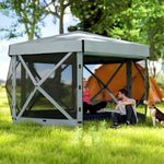 3 X 3(m) Hexagon Pop Up Gazebo With 5 Sides, Netting | Light Grey