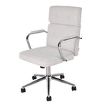 Ergonomic White Chenille Office Chair – Modern Design, 360° Swivel, Adjustable Height, Recline 15°