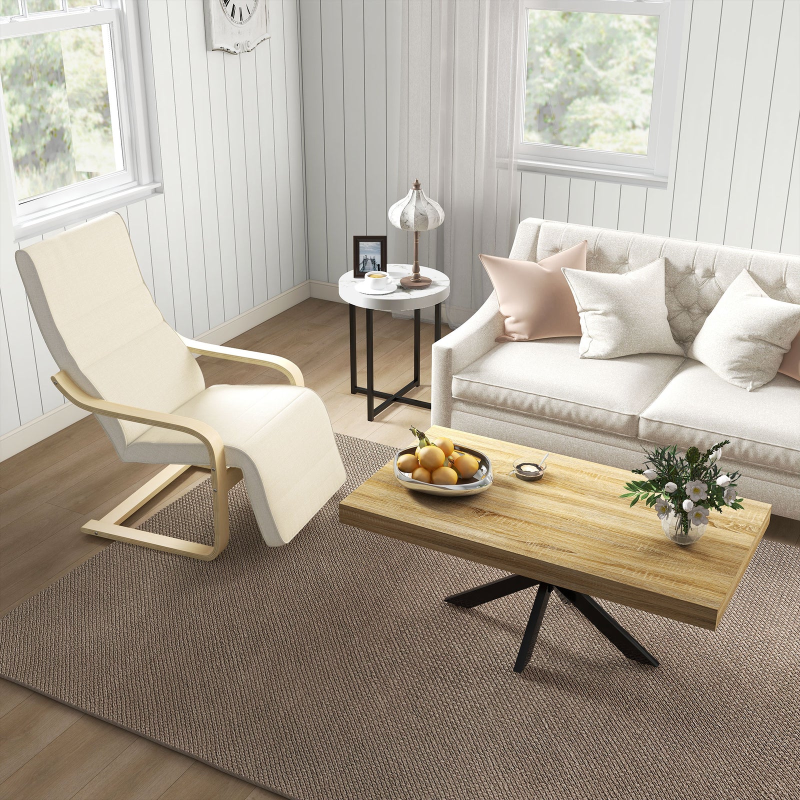 Round End Table, Metal Legs, Bedside/sofa Side