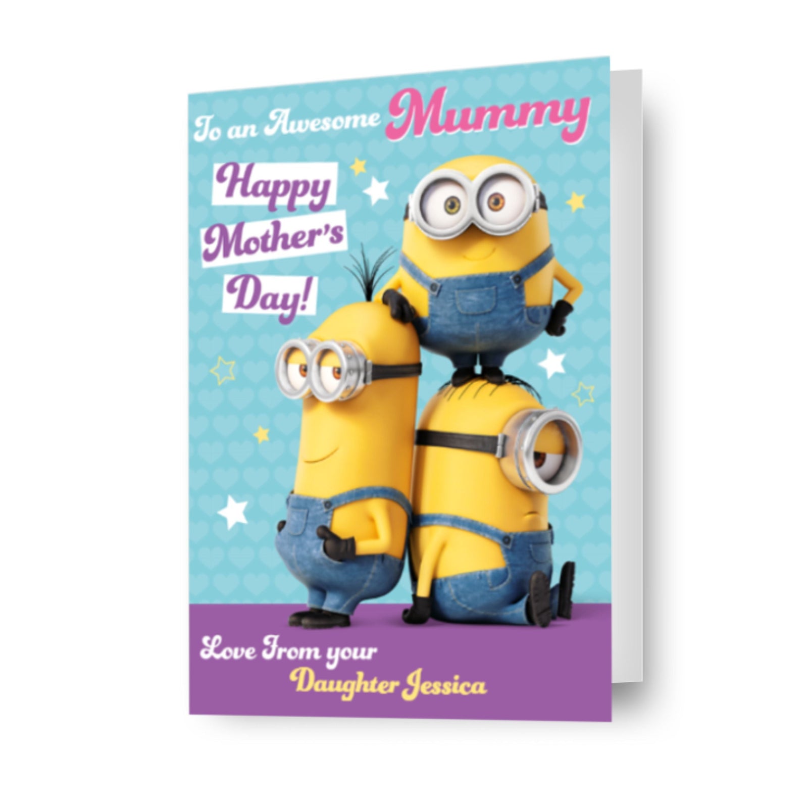 Minions Personalised 'awesome Mummy' Mother's Day Card Official Product