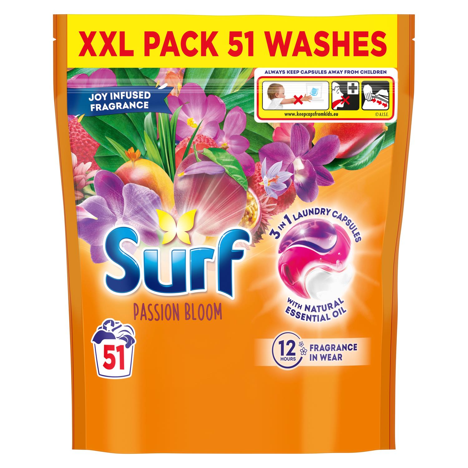 3 In 1 Laundry Washing Detergent Capsules Passion Bloom | 153 Washes