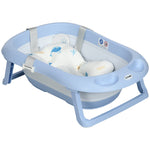 Foldable Baby Bathtub W/ Non-slip Support Legs, Cushion Pad | Blue