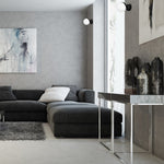 Sfera Designer Wall Lamp Hand Made Scandi Style Minimalistic Matt Black And White Glass
