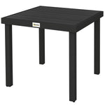 78 Cm Garden Dining Table For 4, Square Outdoor Side Table | Black