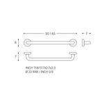 Grab Rail 45cm Straight Up To 150kg Architect S+ Collection | Matte Black